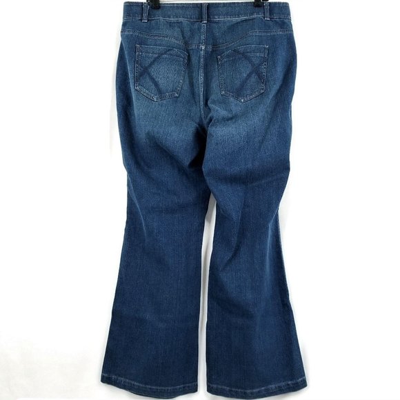 Lane Bryant Flare Jeans Stretch Tighter Tummy Blue - Picture 2 of 8